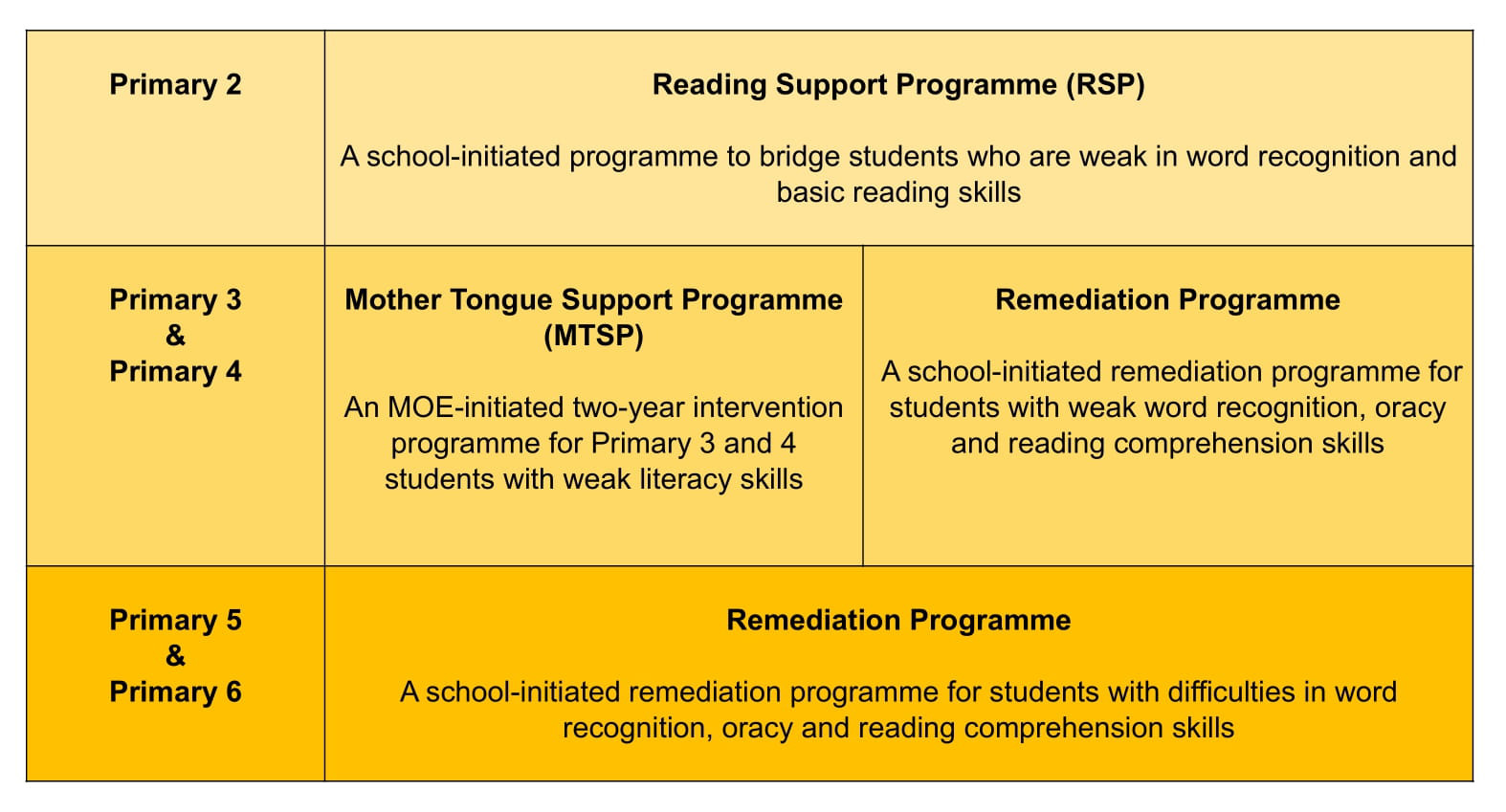 Literacy Support Programmes
